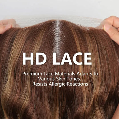✨ Balayage Blonde Wavy Bob Wig With Bangs – 5.5x5.5 Lace Closure ✨