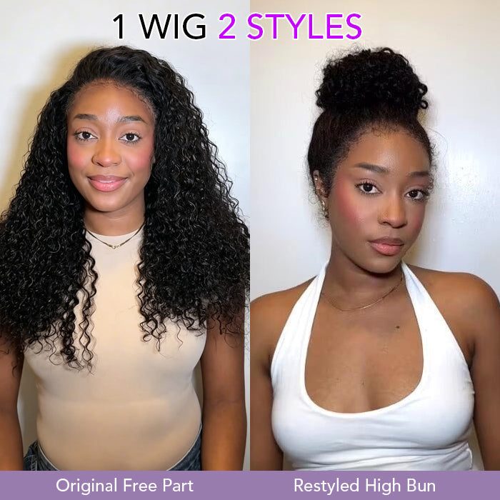4C Curly Edges Hairline Glueless Curly Lace Front Human Hair Wig With Super Natural Hairline 220% Density