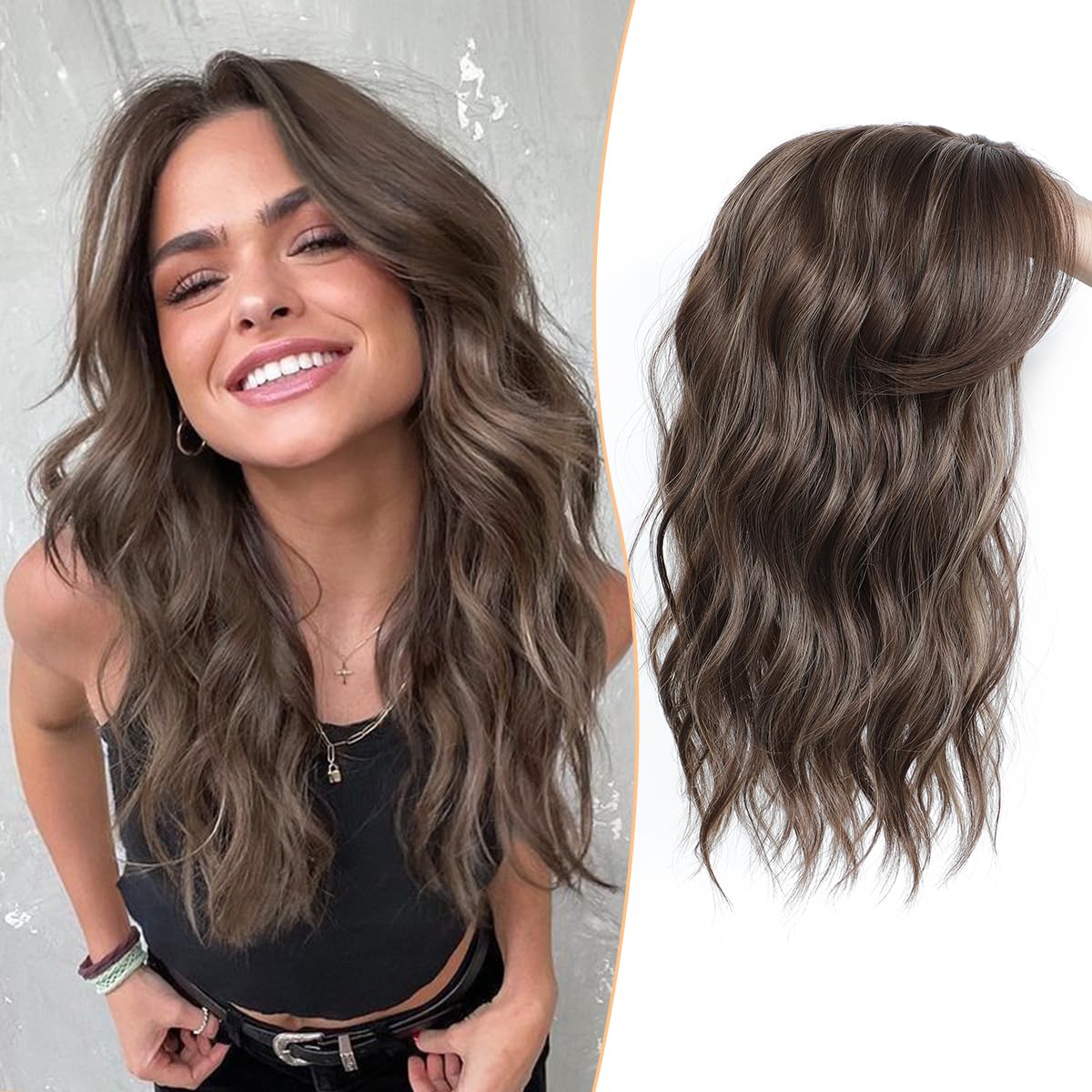 ⚡⚡Final Hours – 2026 New Lightweight & Breathable Wavy Hair Topper