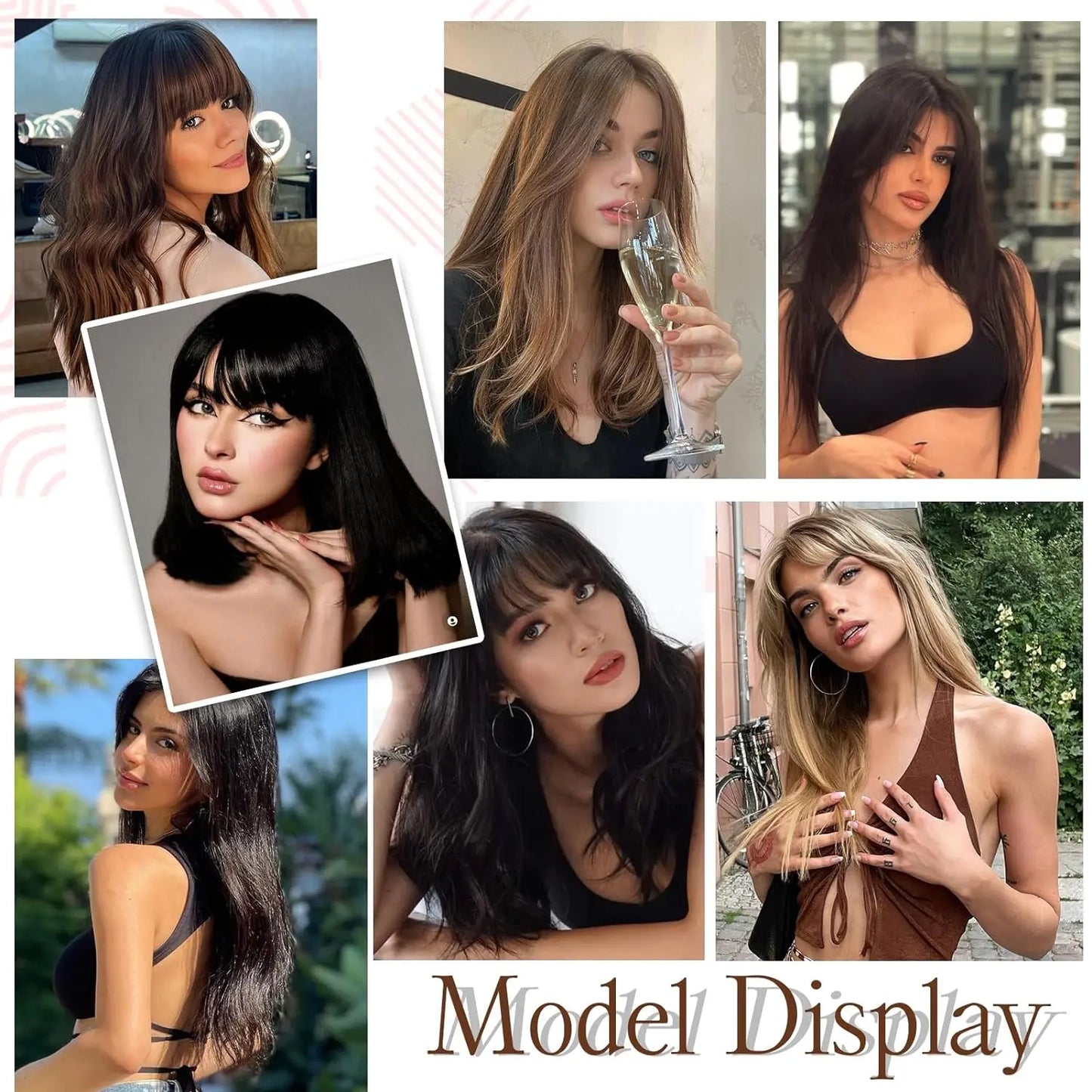 ✨ Soft Fringe Bangs Wig – Natural Hairline & Effortless Beauty