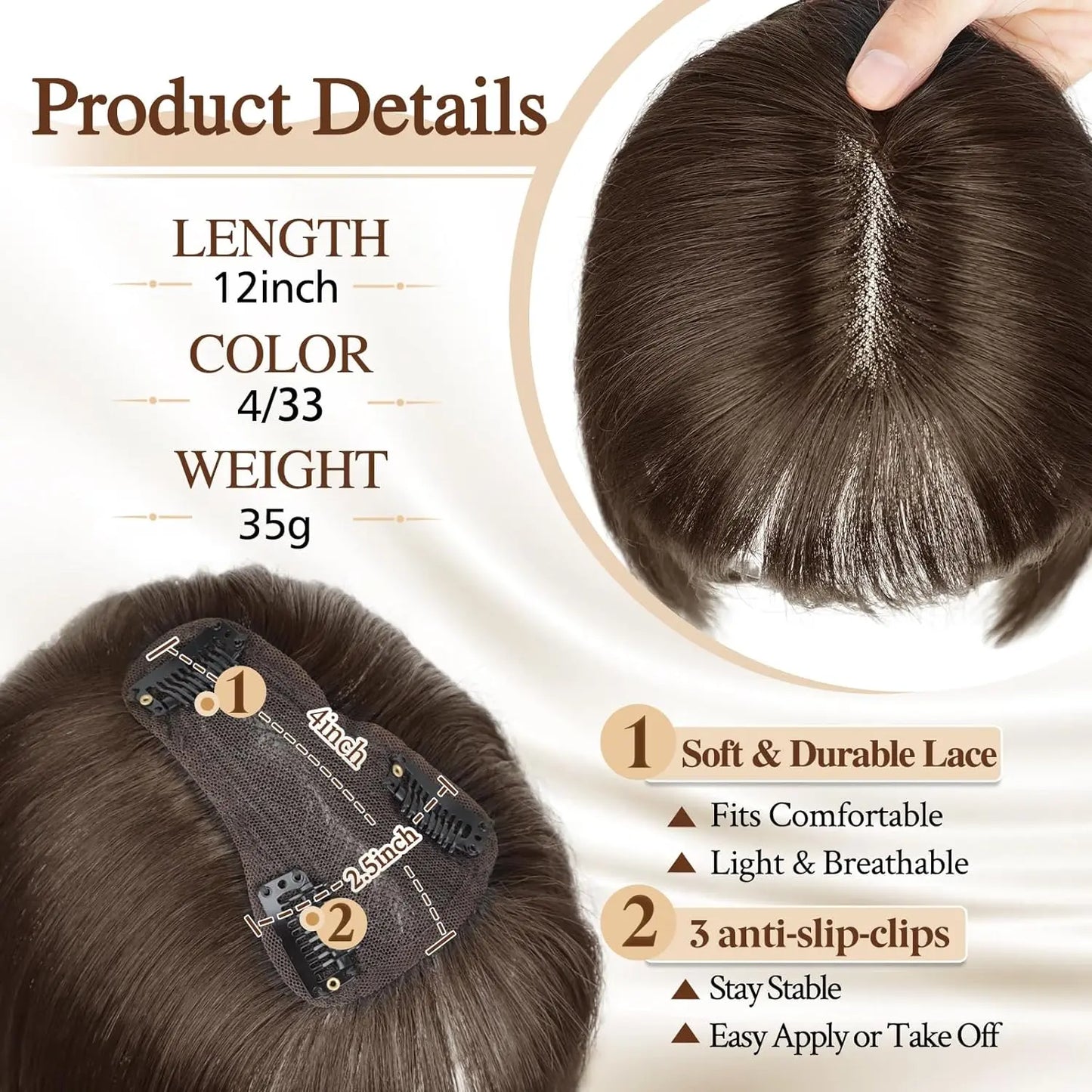 ✨ Soft Fringe Bangs Wig – Natural Hairline & Effortless Beauty
